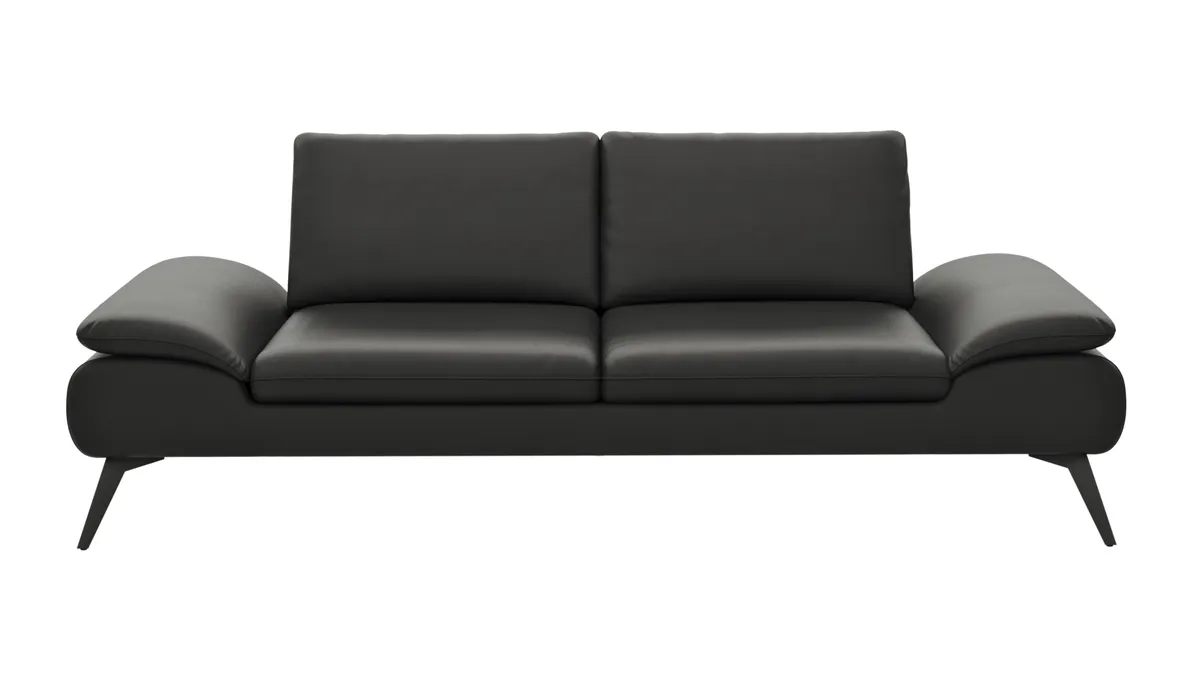 Sofa Collina - 3-Sitzer, Leder, Schwarz