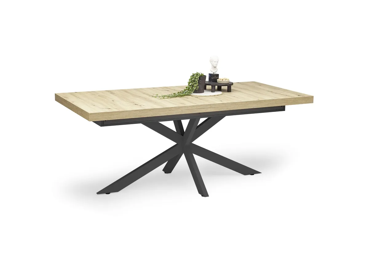 Esstisch - ausziehbar, LB ca. 200x100 cm, Asteiche, Schwarz