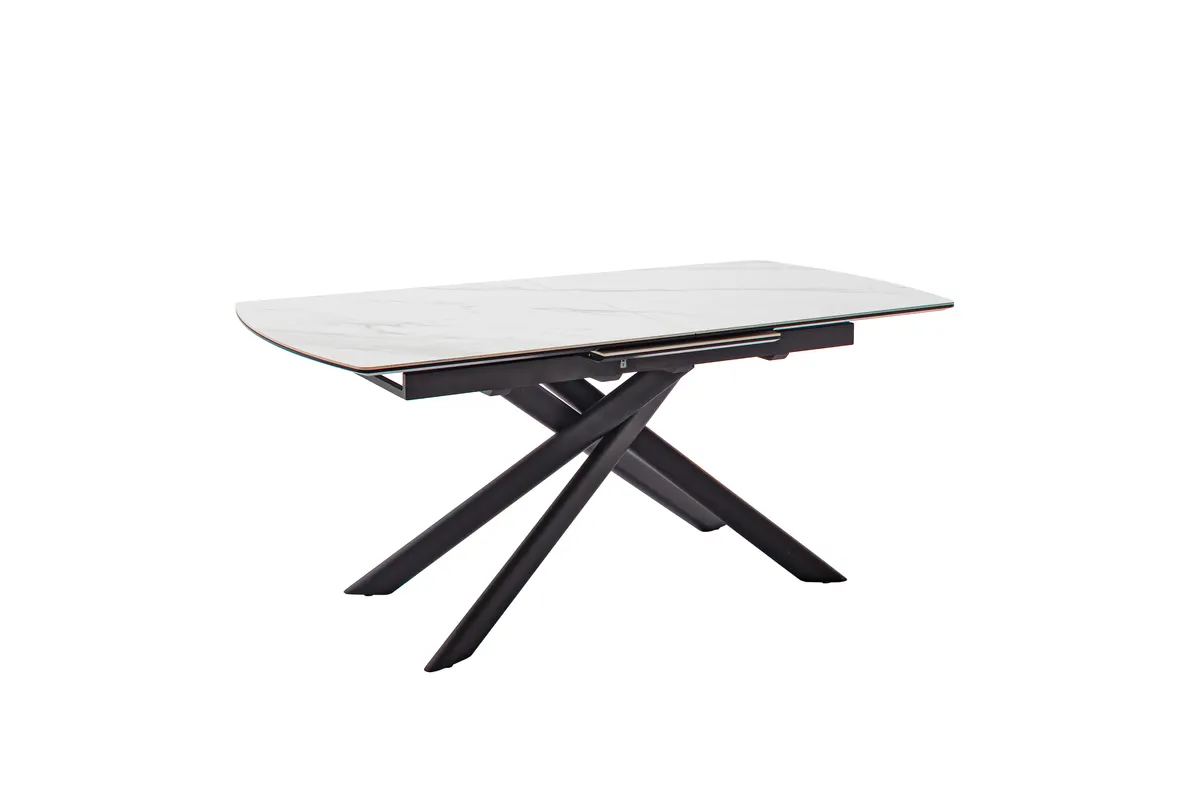 Esstisch - ausziehbar, LB ca. 180 (230)x90 cm, Keramik, Weiß