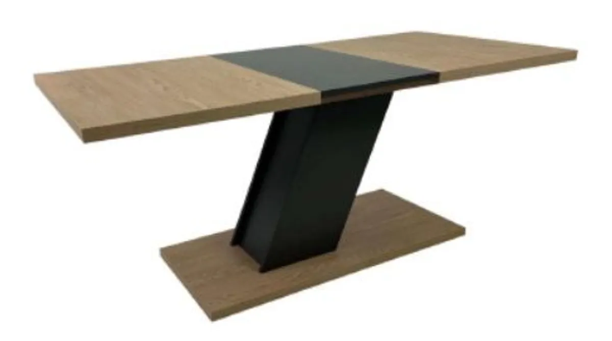 Esstisch - ausziehbar, LB ca. 120x80 cm, Cremona Eiche Nachbildung, Schwarz