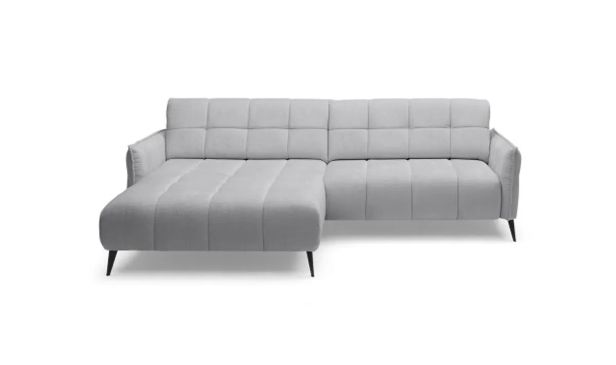 Ecksofa - Ecke links 2-Sitzer inkl. Relaxfunktion, Stoff, Ash