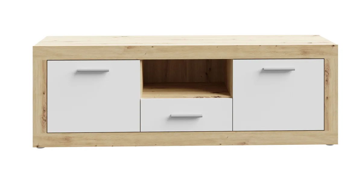 TV-Board FIBI- Eiche Dekor, Weiß