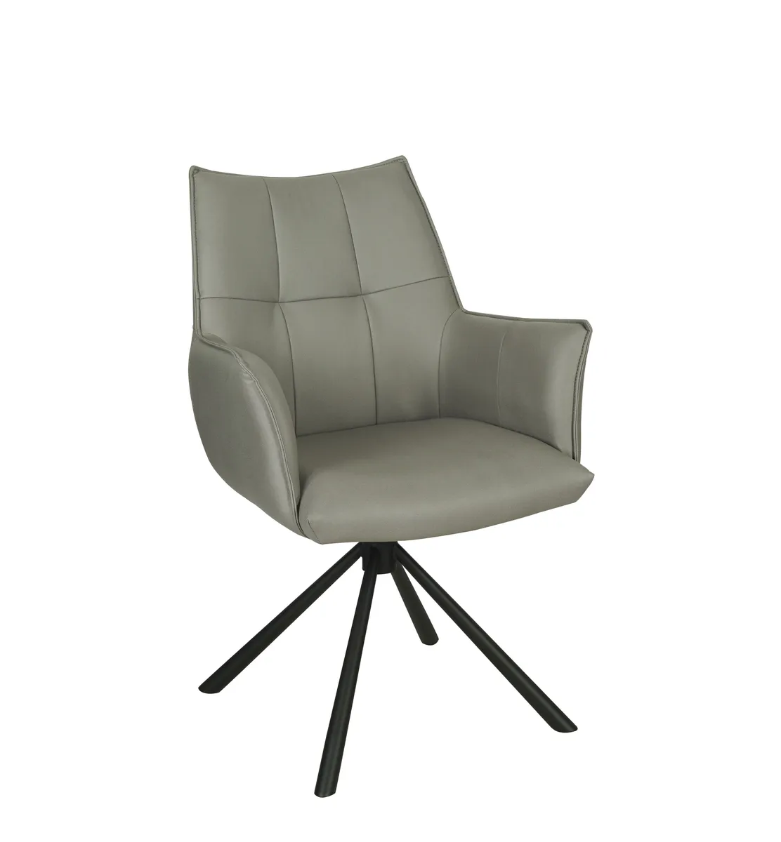 Armlehnstuhl MAKANA - drehbar, Stoff, Hellgrau