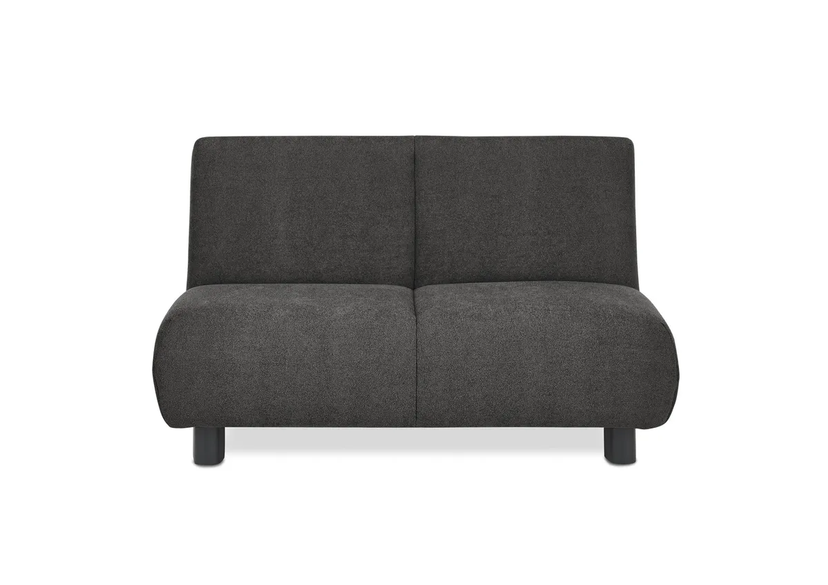  Faltsofa EBBY - 2-Sitzer ohne Armlehne, 140 cm inkl. Schlaffunktion, Stoff, Dunkelgrau