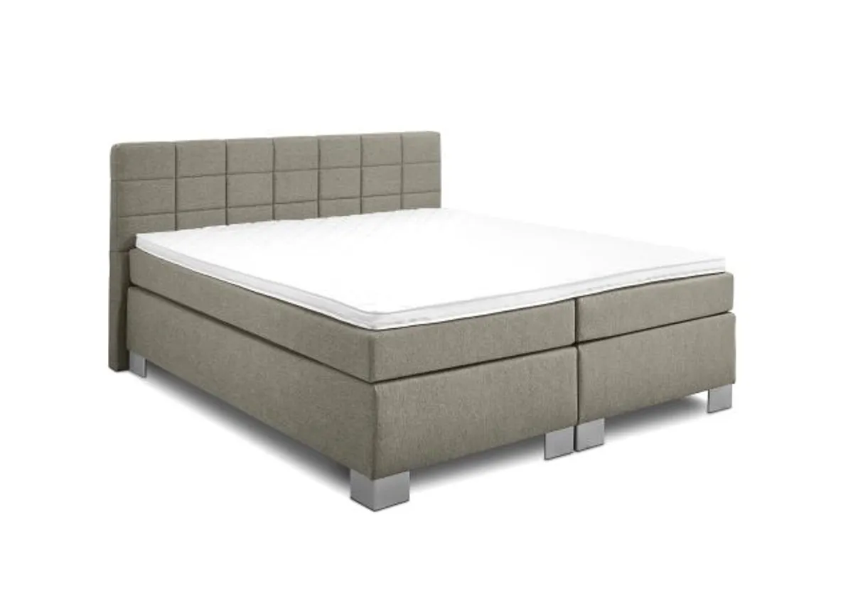 Boxspringbett HAIKOS- Liegefläche ca. 180x200 cm, Stoff, Hellbraun, TFK H2/TFK H2