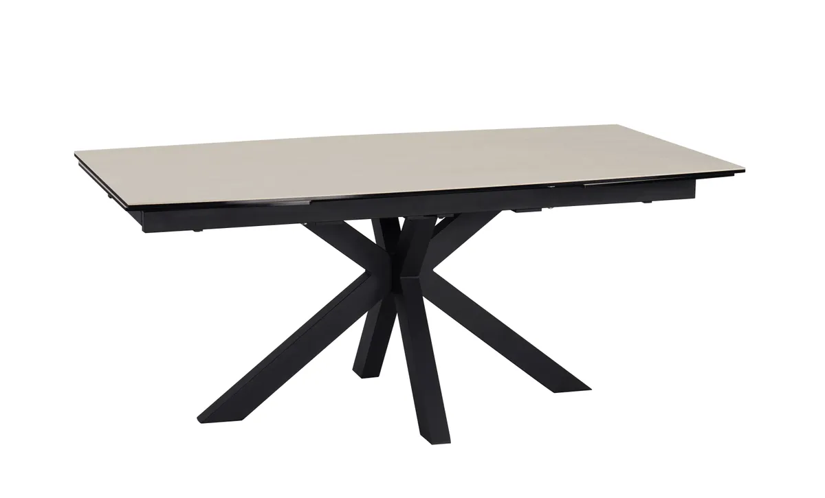 Esstisch MELANIA - ausziehbar, LB ca. 180x95 cm, Glaskeramik, Travertin farbig