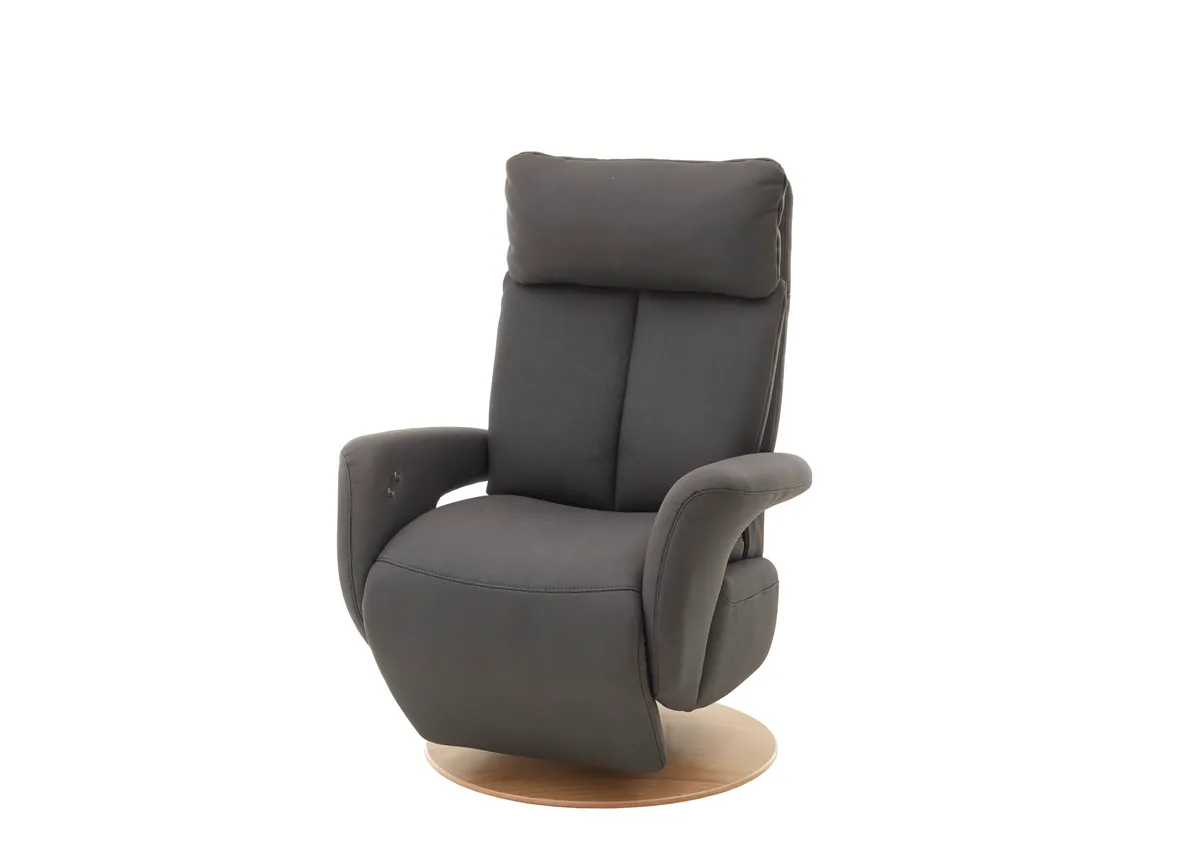 Fernsehsessel EM Pirna - Relaxfunktion, Stoff, Dunkelgrau