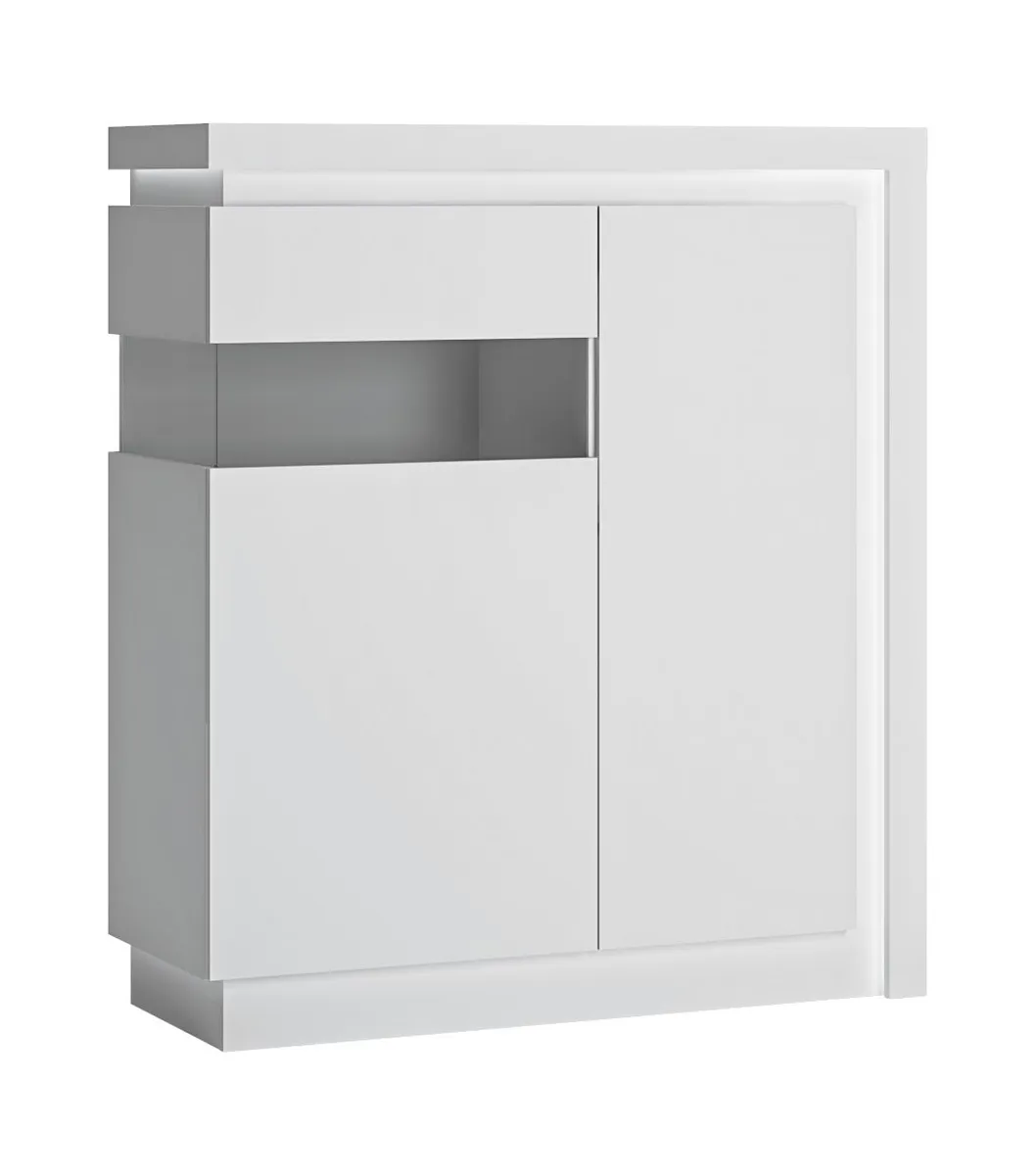 Vitrine - mit Beleuchtung, Weiß