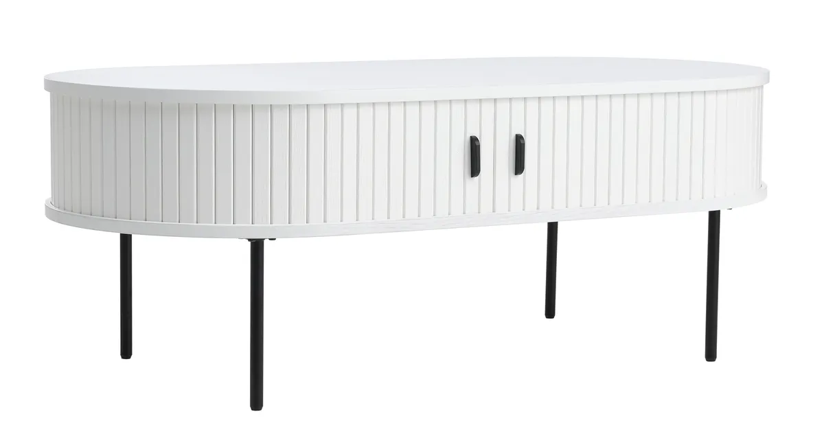 Couchtisch - LB ca. 120x60 cm, Eiche Furnier, Weiß