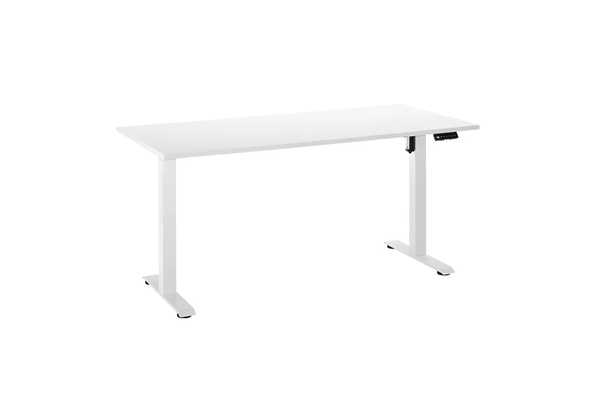 Schreibtisch - höhenverstellbar, LB ca. 137x68 cm, Weiß