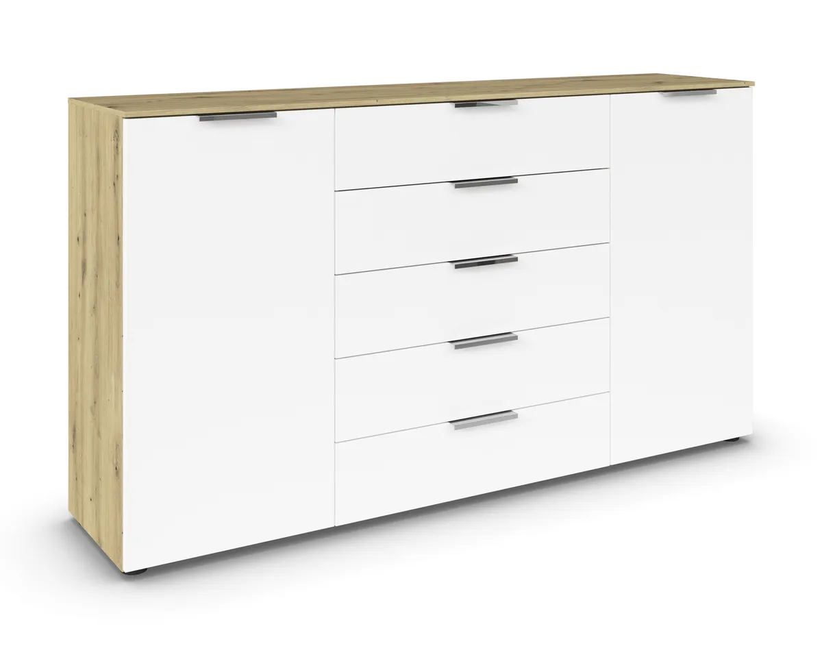 Kommode RIPP- Eiche Dekor, Weiß