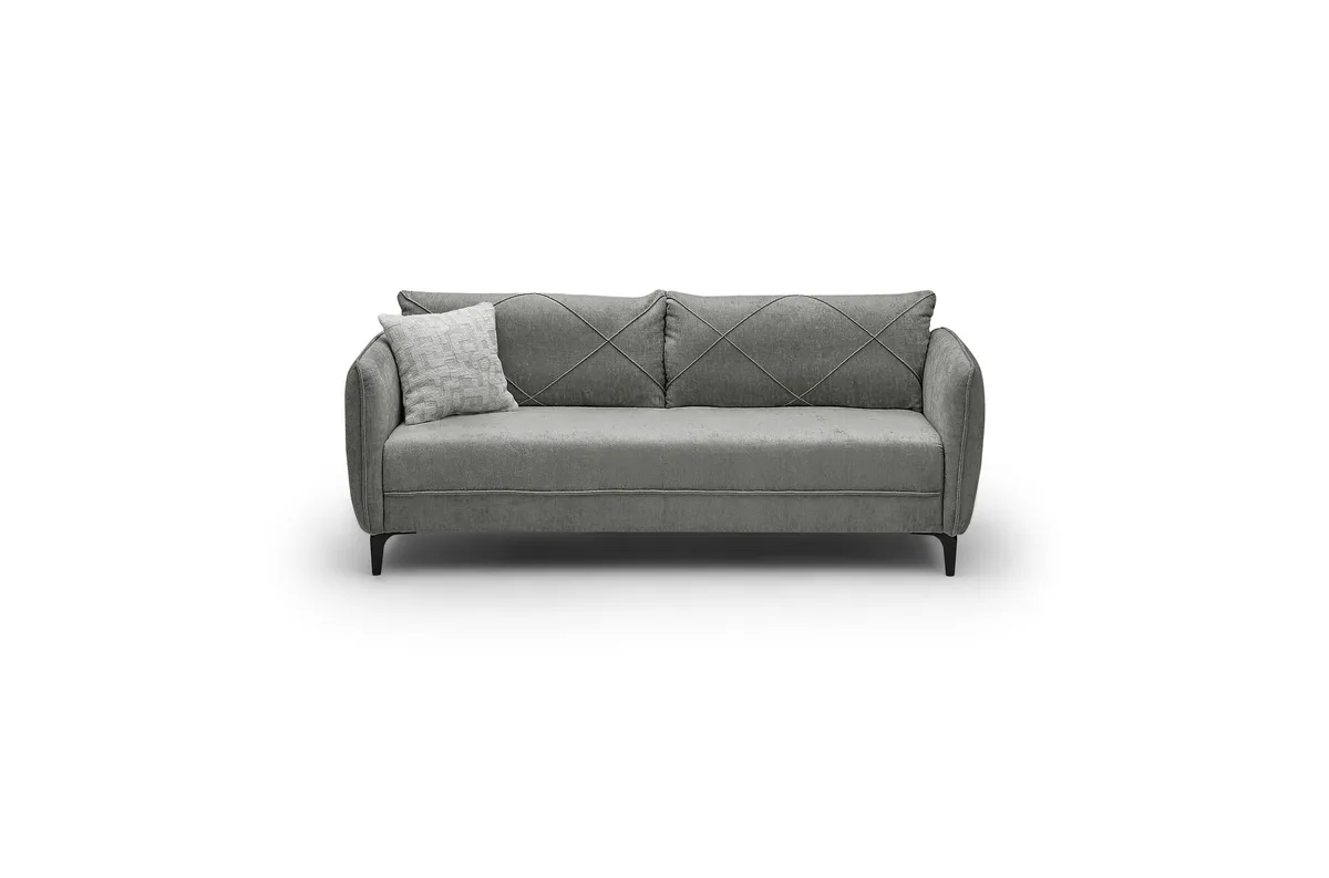 Sofa JERINA- 3-Sitzer, Stoff, Grau