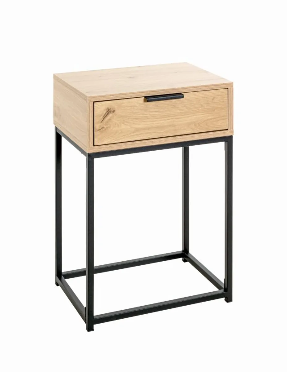 Konsolentisch - B/H/T ca. 40x60x28 cm, Eiche Nachbildung, Schwarz