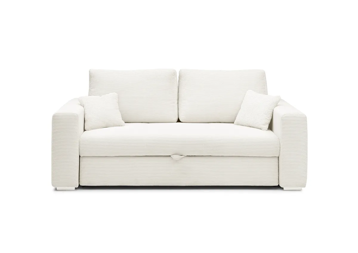 Sofa JORDEN 2 - 2,5-Sitzer inkl. Schlaffunktion mit Bettkasten, Stoff, Beige