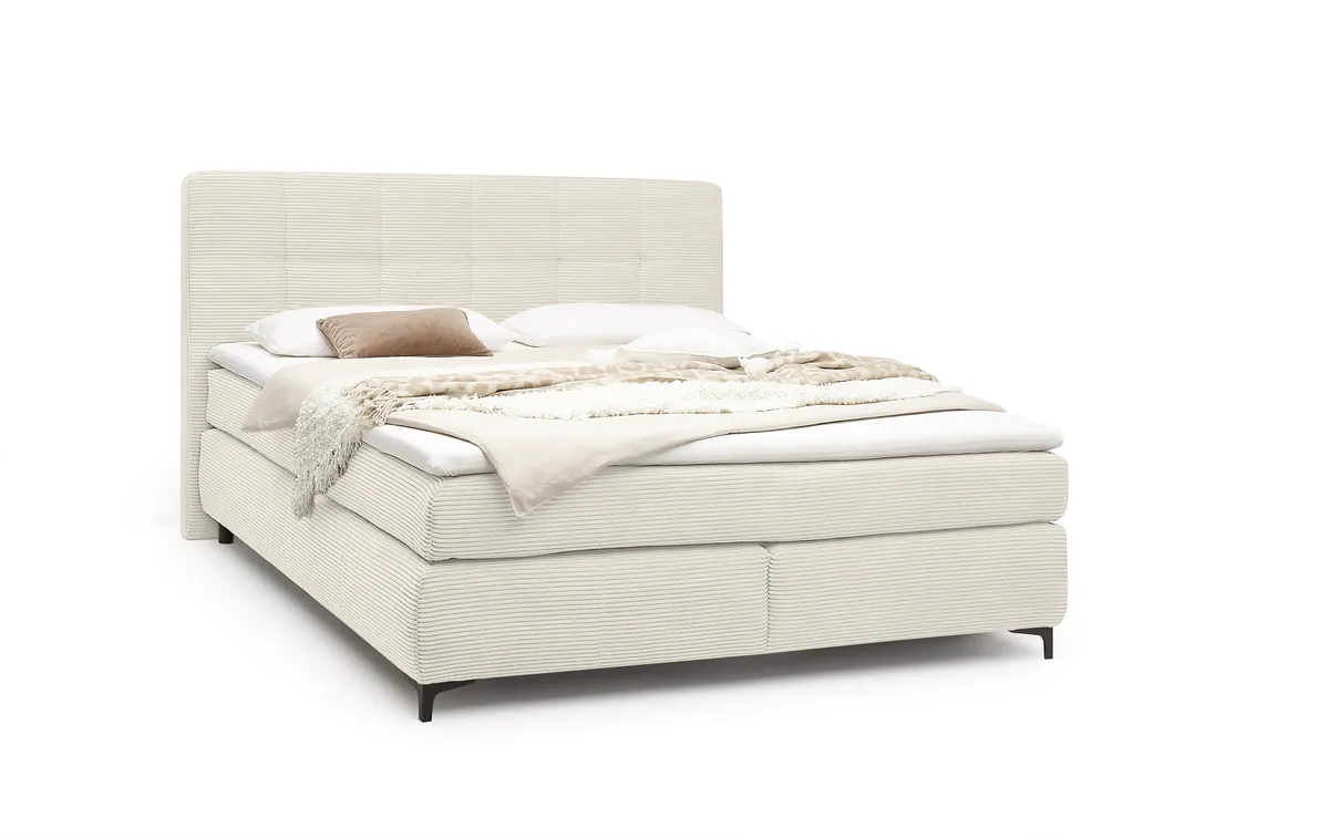 Boxspringbett- Liegefläche ca. 180x200 cm, Stoff, Beige