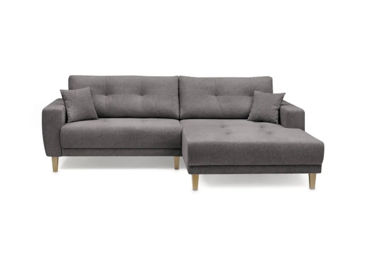 Ecksofa - 3-Sitzer, Ecke rechts inkl. elektrische Sitztiefenverstellung, Stoff, Mocca