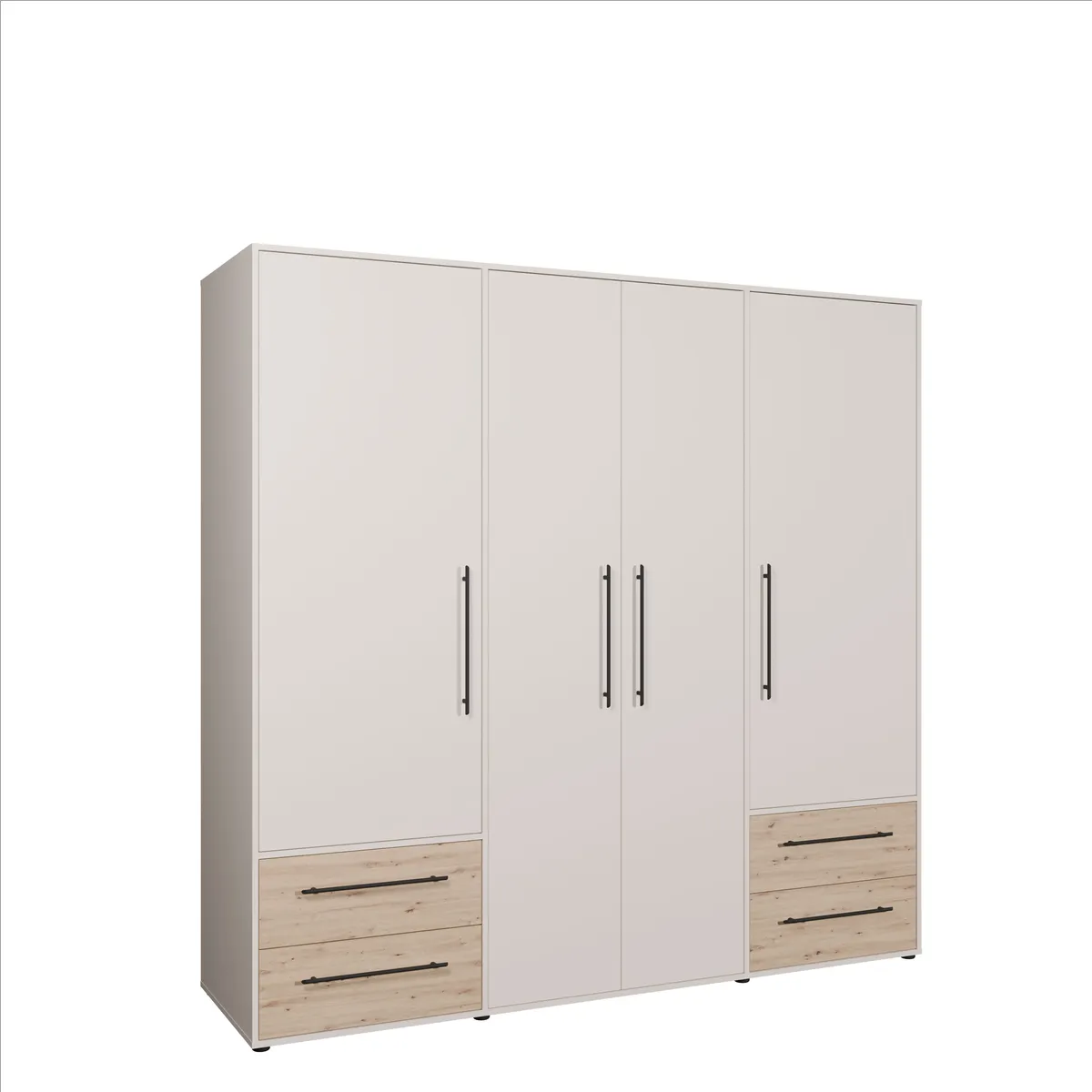  Drehtürenschrank FATHIE- B ca. 206 cm, Sand, Eiche Dekor
