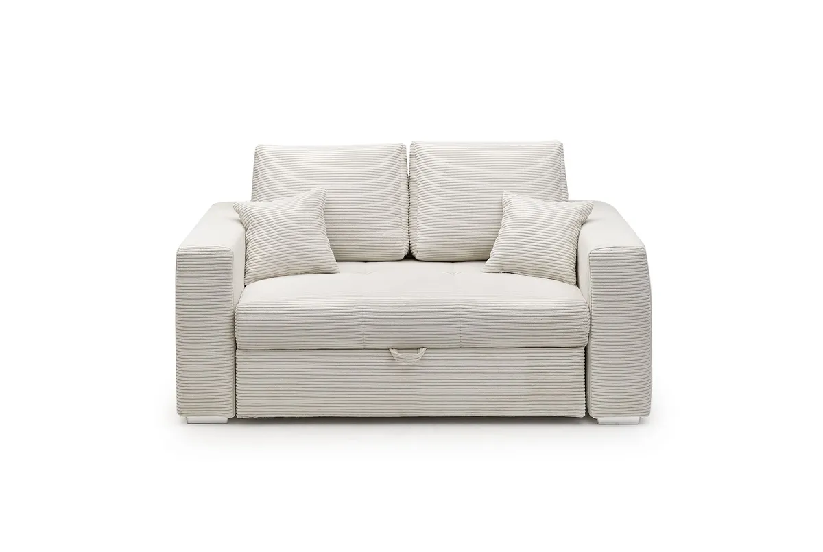 Sofa JORDEN 2 - 2-Sitzer inkl. Schlafftunktion mit Bettkasten, Cord, Beige