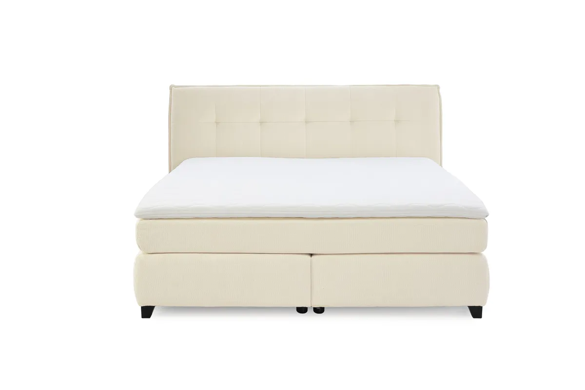 Boxspringbett JANKA MIX- Liegefläche ca. 180x200 cm, Stoff, Creme