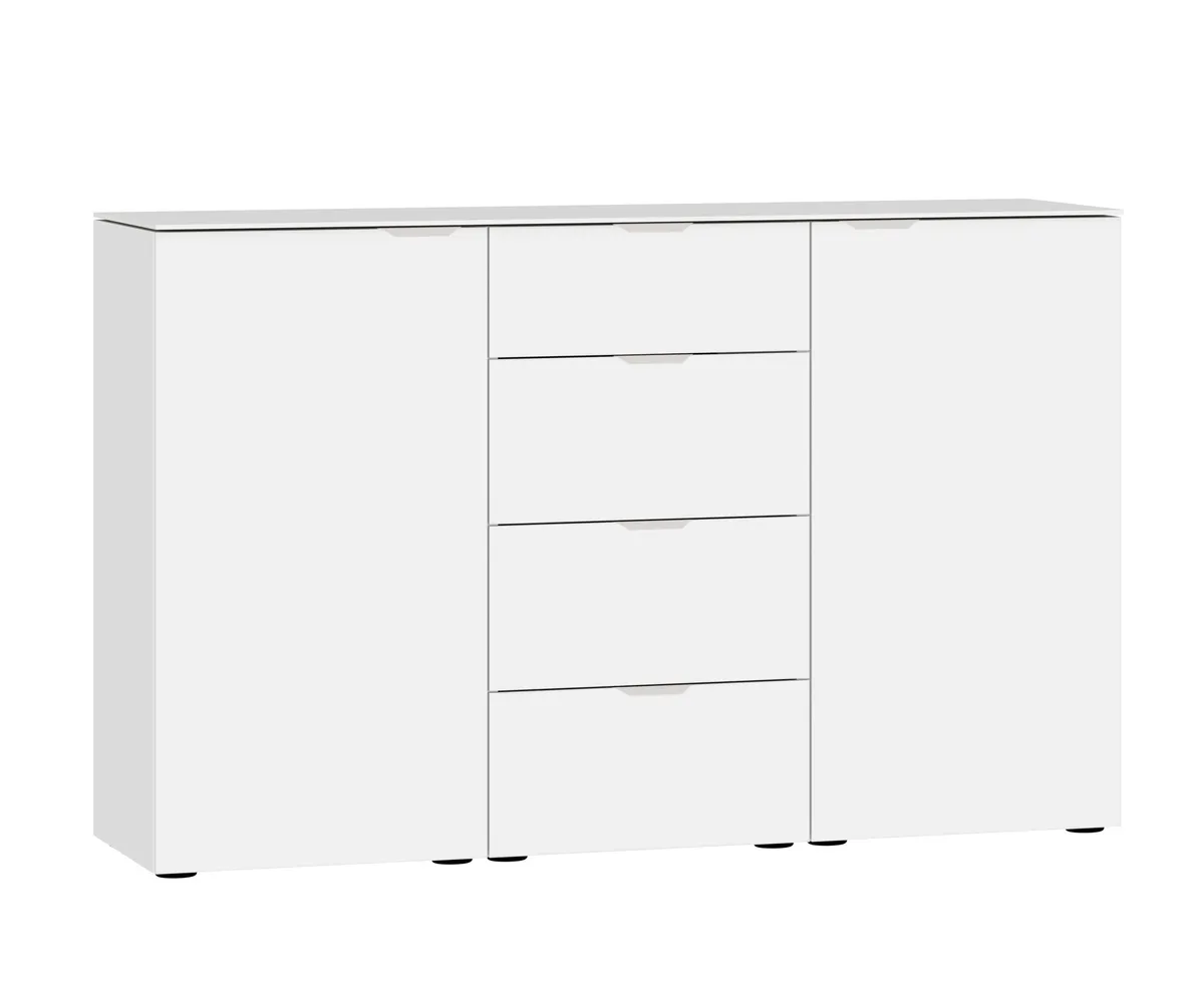 Kommode JOIN IT- Glas, Cremeweiß, Weiß