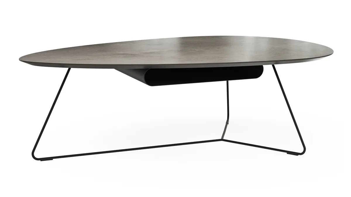 Couchtisch Fano - LBH ca. 121x75x38 cm, HPL Laminat, Graubraun