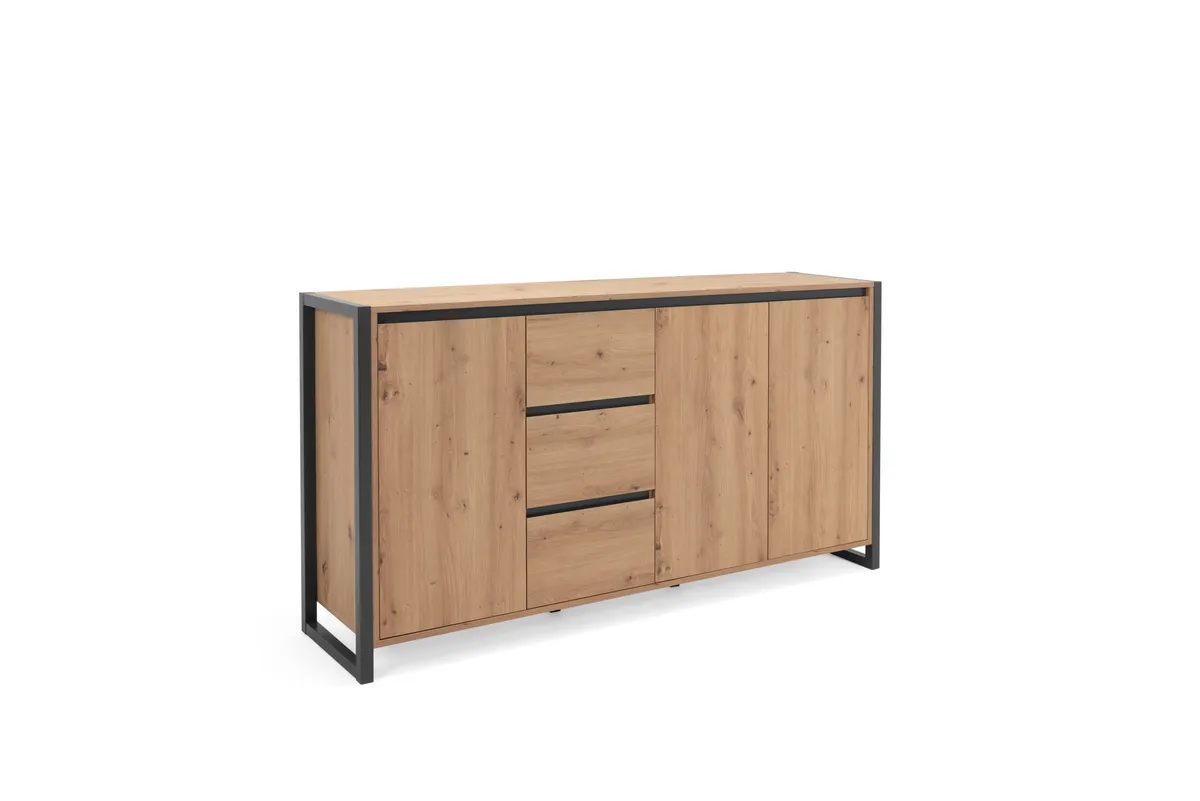 Kommode- Eiche Dekor, Anthrazit