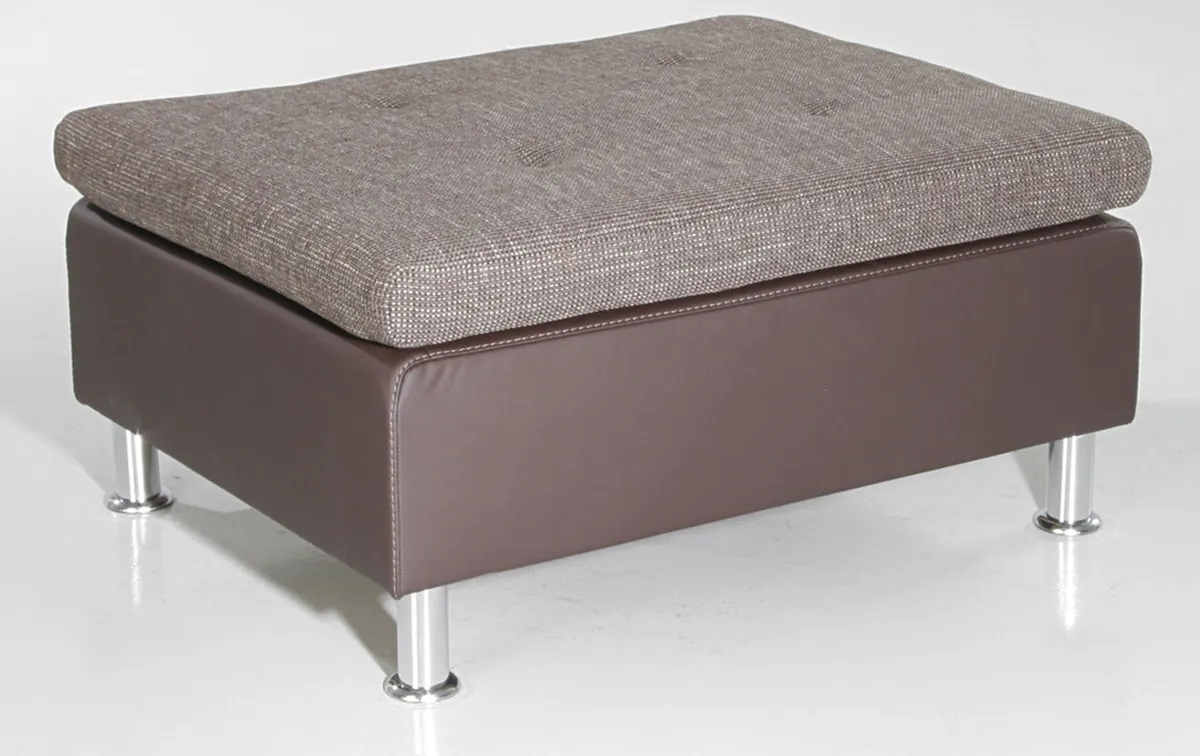 Hocker - Stoff dunkelbraun