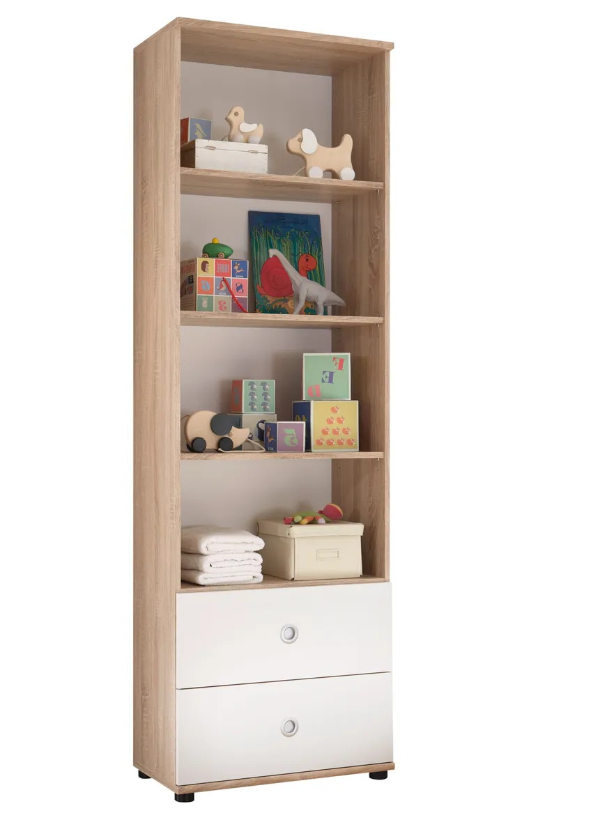 Regal, Eiche Dekor, Weiß