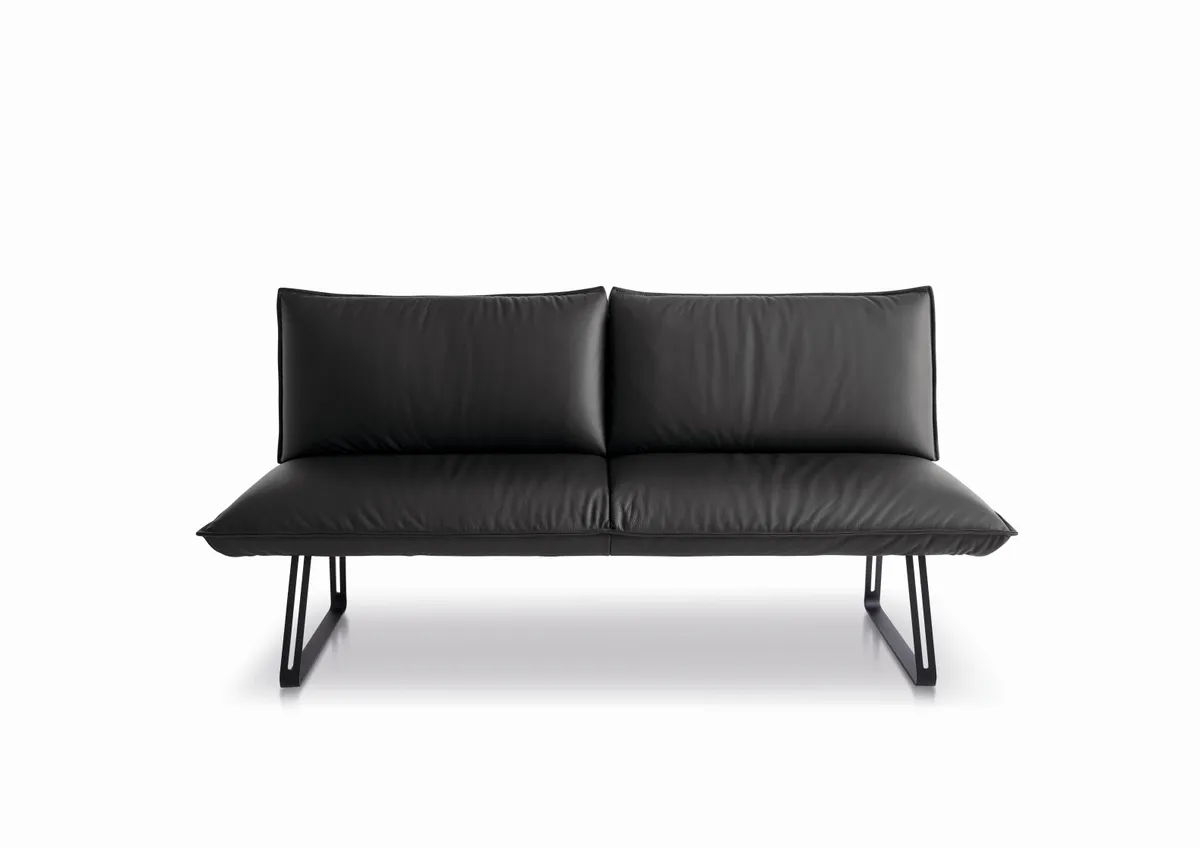 Polsterbank - B ca. 198 cm, 3-Sitzer, Leder, Lava