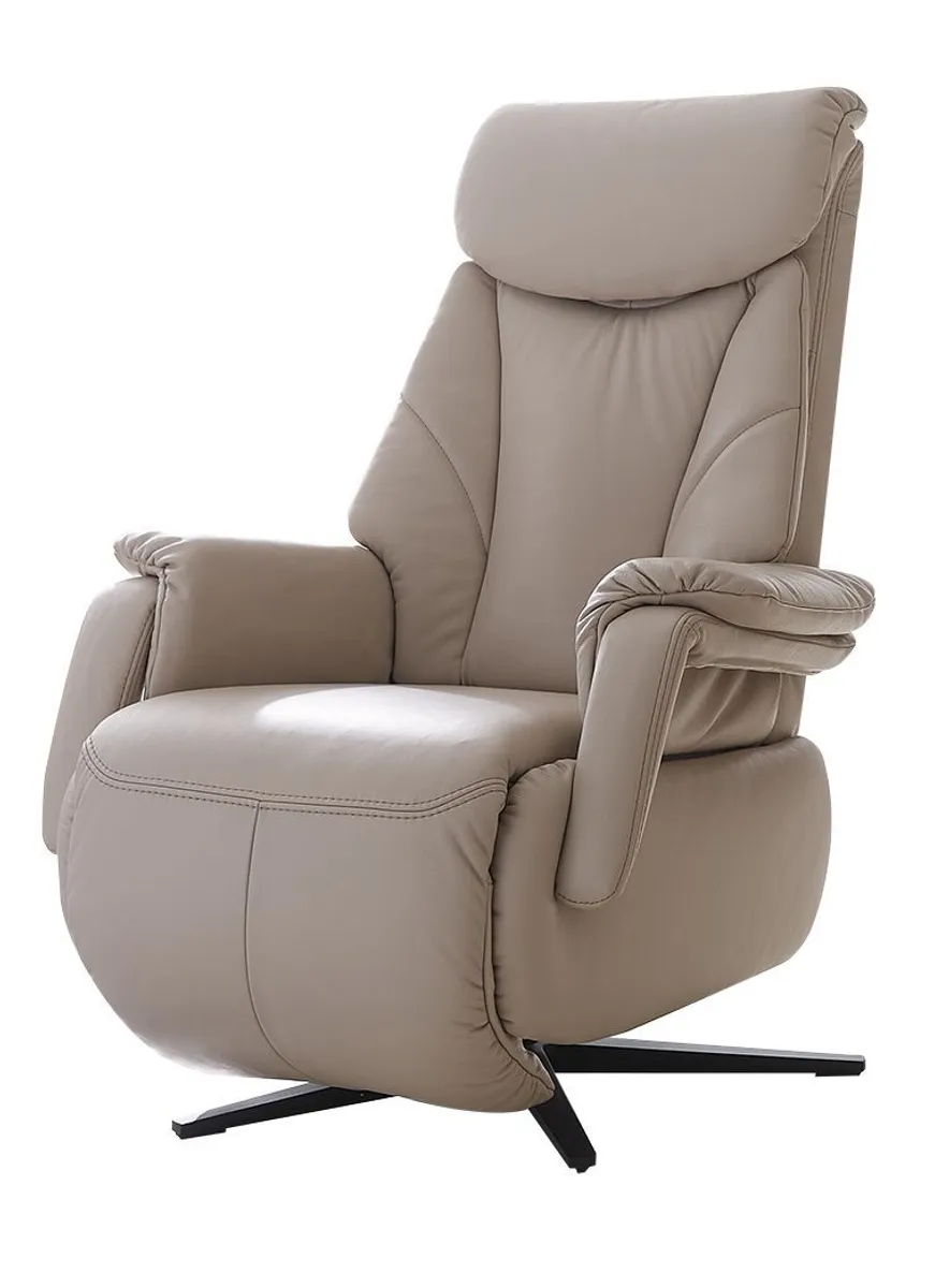 TV-Sessel Swing - Relaxfunktion motorisch, Größe M, Leder, Beige