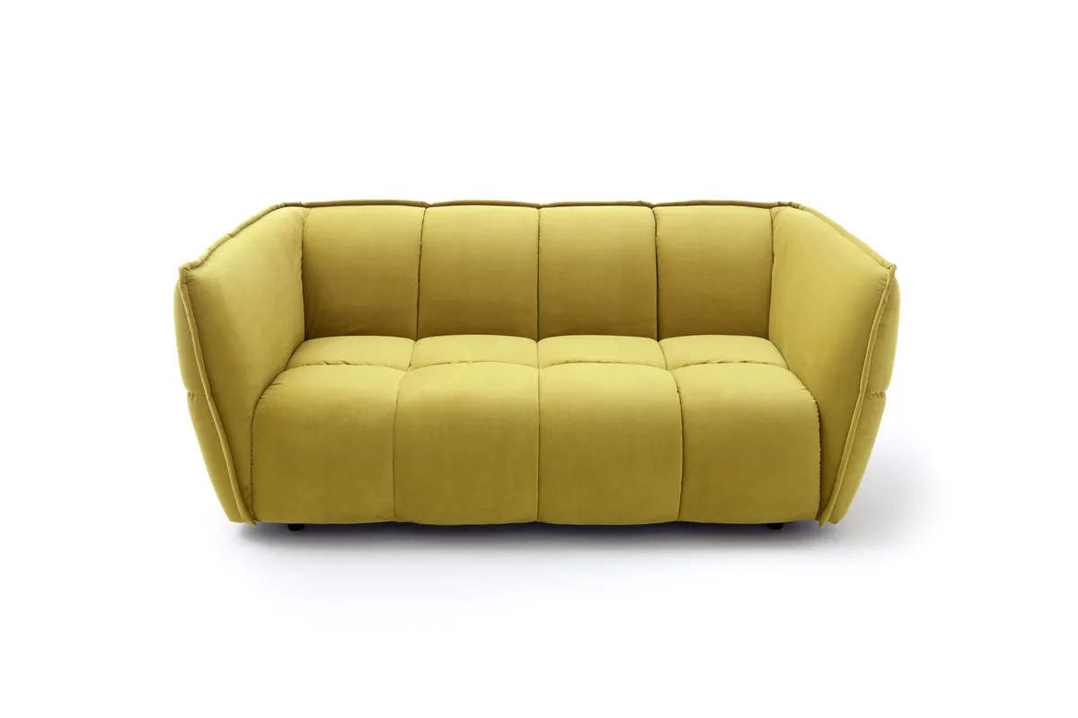 Sofa Hedda - 2-Sitzer, Velour, Senfgelb