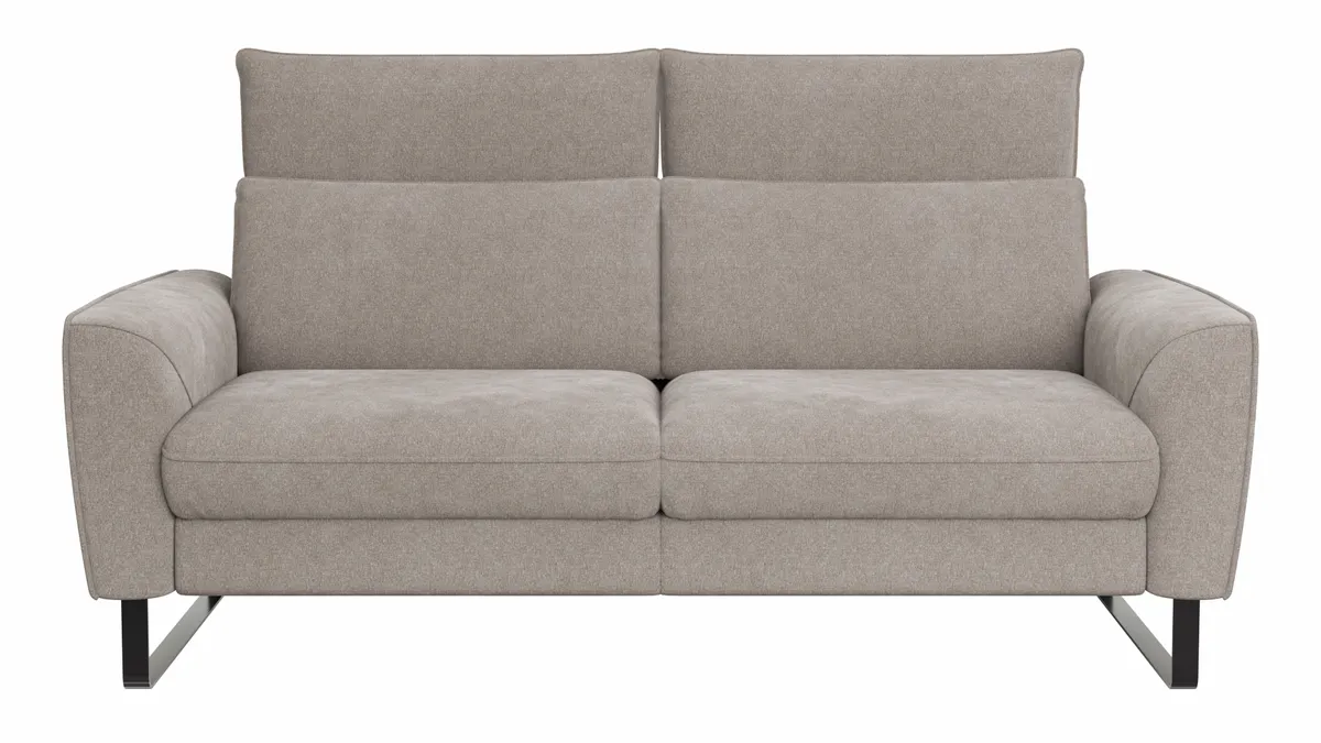 Sofa Avela - 2-Sitzer inkl. Kopfteil verstellbar, Stoff, Bisquit