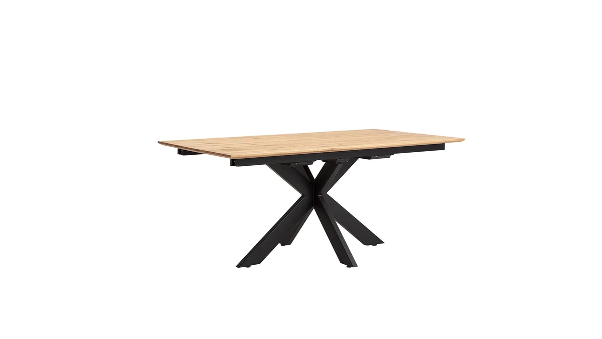Esstisch Liora - ausziehbar, LB ca. 180x95 cm, Wildeiche massiv, natur geölt