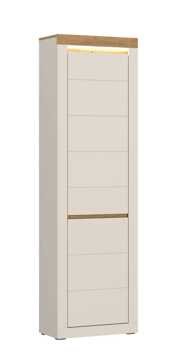 Garderobenschrank - mit Beleuchtung, B ca. 59 cm, Kaschmir, Stone Eiche Nachbildung