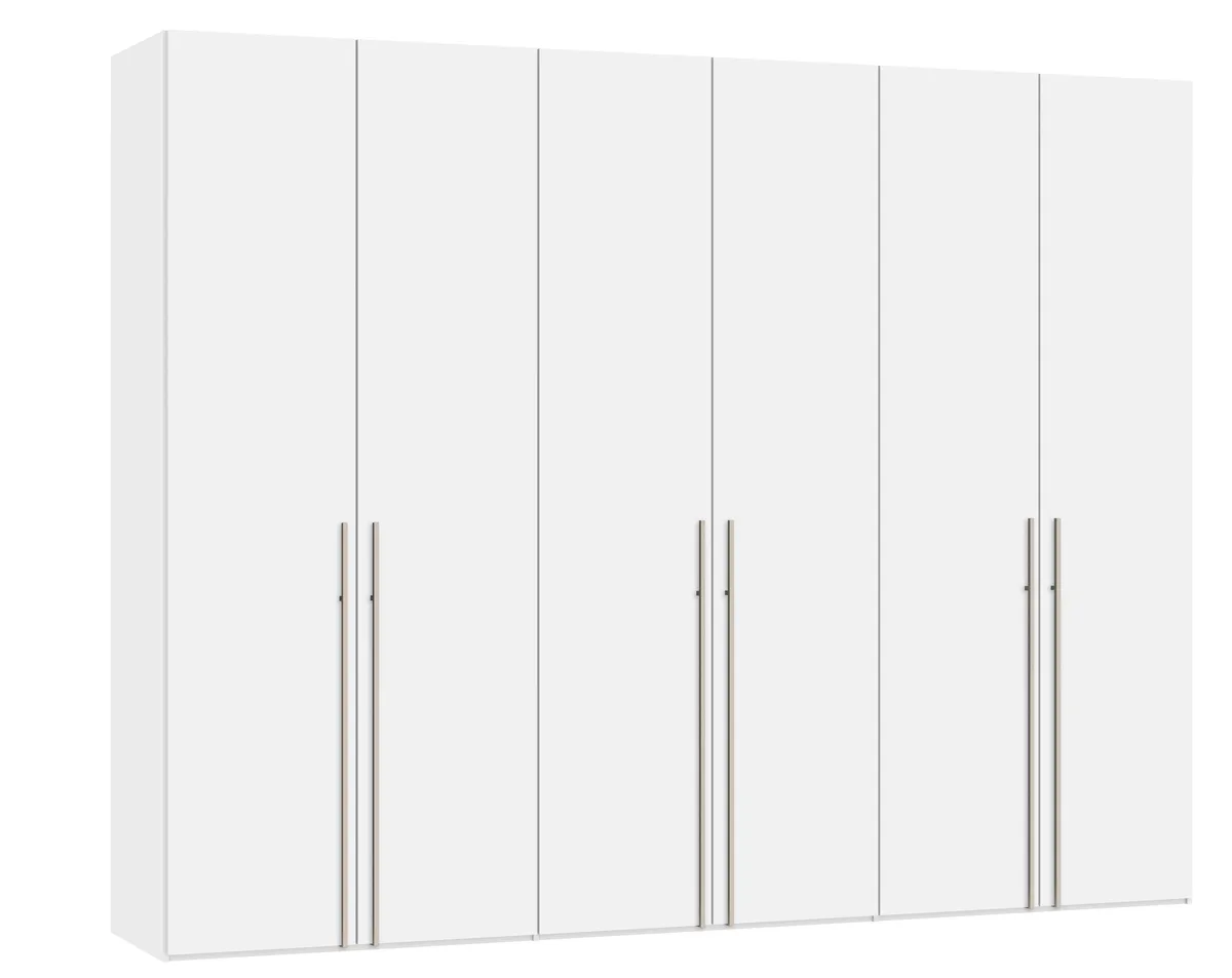 Drehtürenschrank JOIN IT- B ca. 303 cm,  Weiß, Glas, Weiß