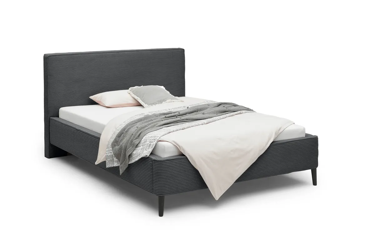 Polsterbett- Liegefläche ca. 140x200 cm, Stoff, Grau, Inkl. Matratze