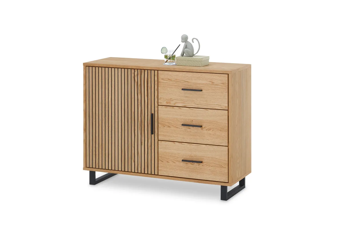 Kommode- Eiche furniert Akustikpaneeloptik