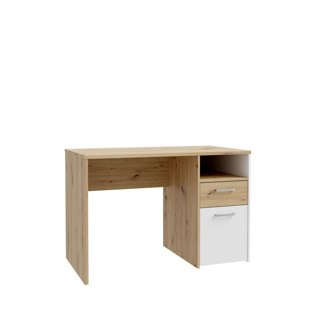 Schreibtisch FILIPO- LB ca. 110x60 cm, Eiche Dekor, Weiß