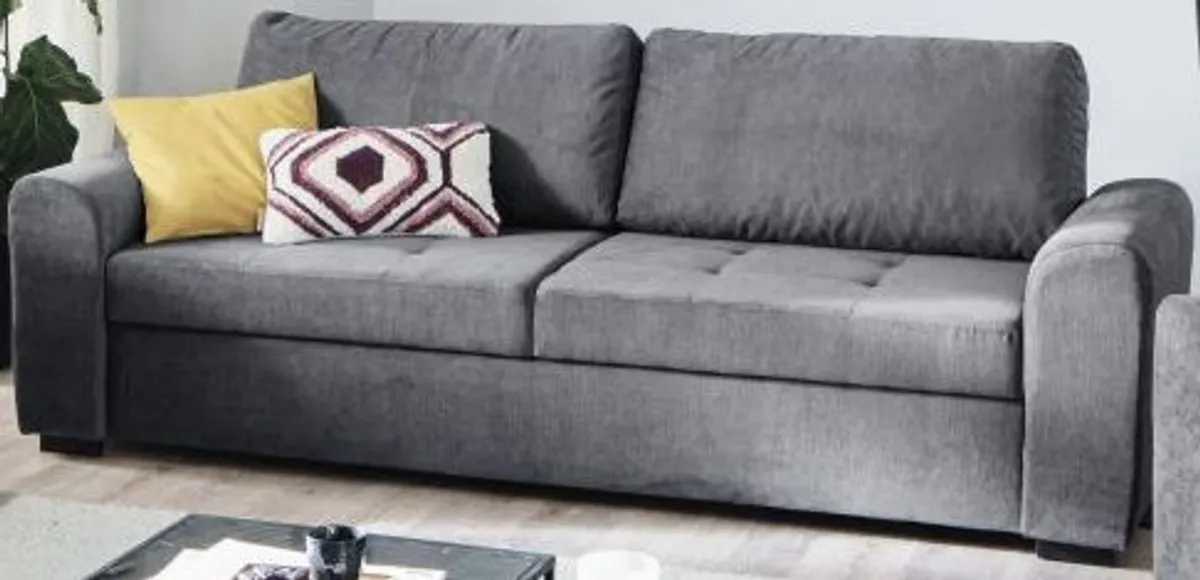 Sofa - 2-Sitzer, Stoff, Dunkelgrau