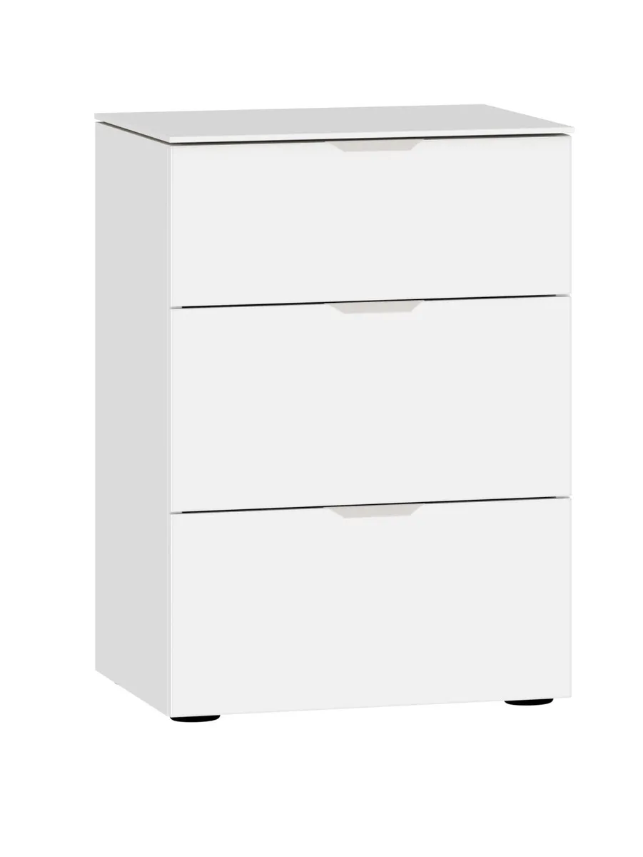 Nachtkommode JOIN IT- Glas, Cremeweiß, Weiß