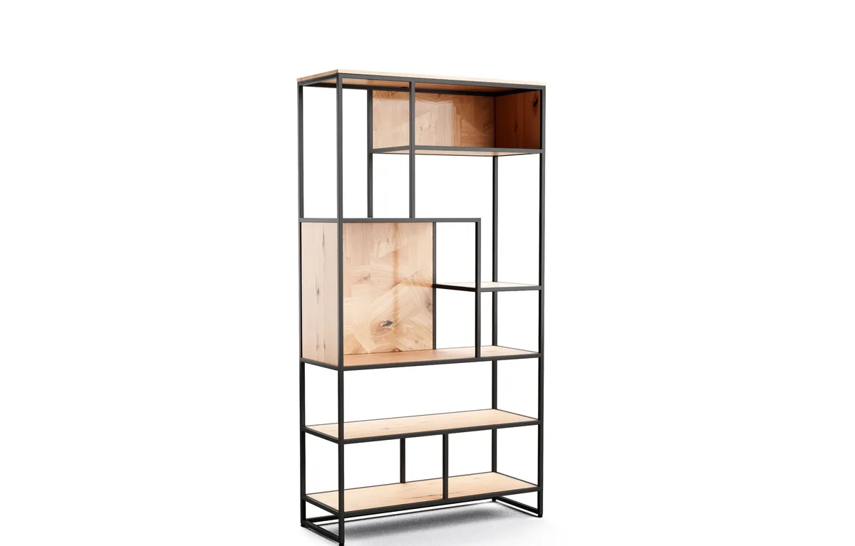 Regal Aarhus - Eiche furniert, natur, Rustikal