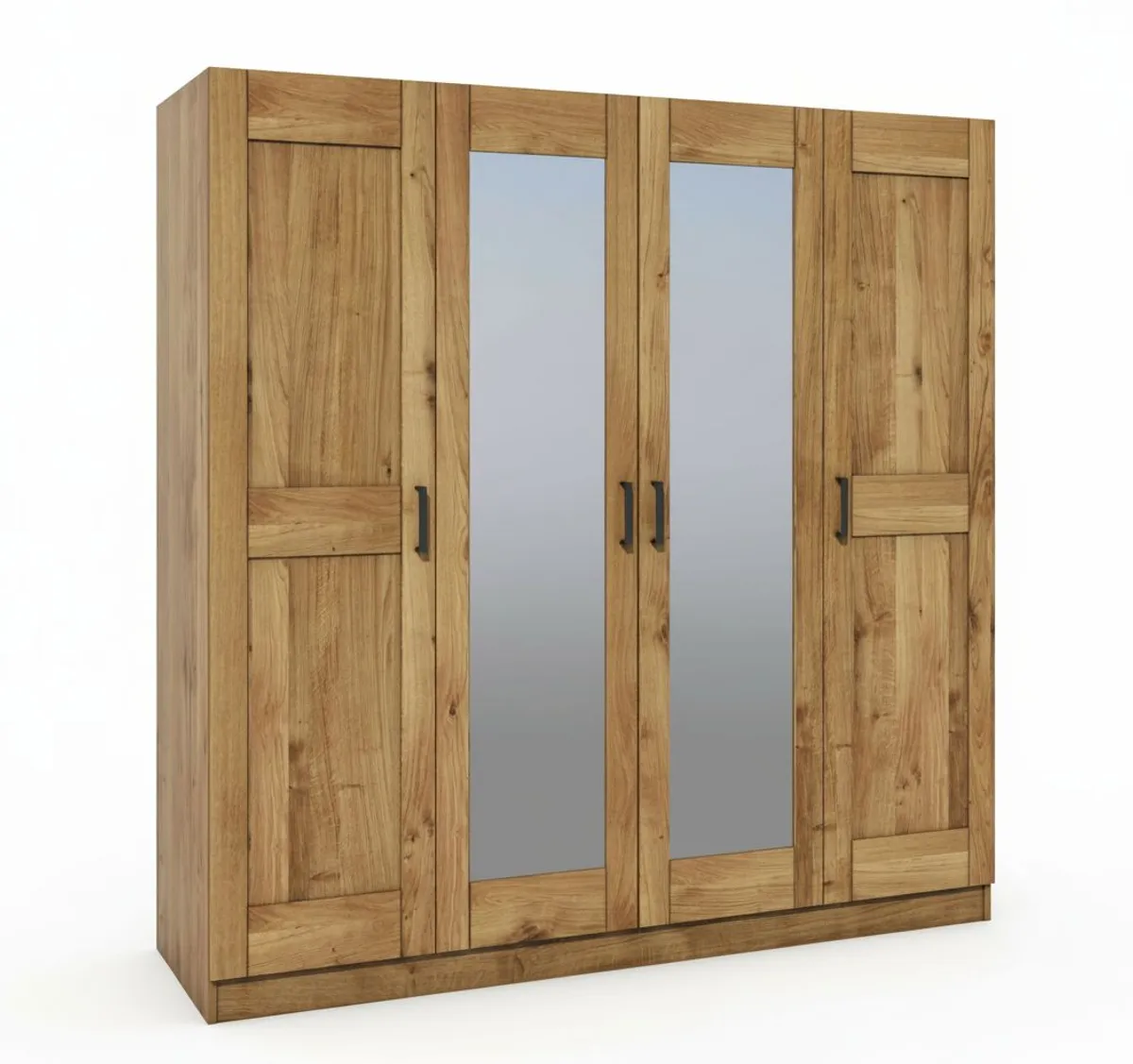 Drehtürenschrank- B ca. 202 cm, Eiche, Massiv, Geölt