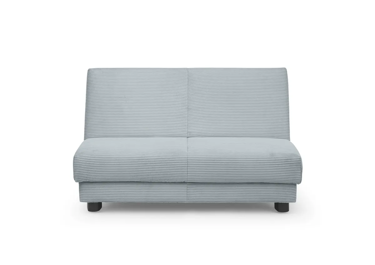 Schlafsofa EASY Optik A - 2-Sitzer ohne Armlehne, 140 cm inkl. Schlaffunktion, Cord, Hellblau