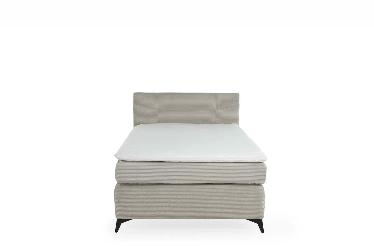 Boxspringbett JODIE- Liegefläche ca. 120x200 cm, Stoff Beige