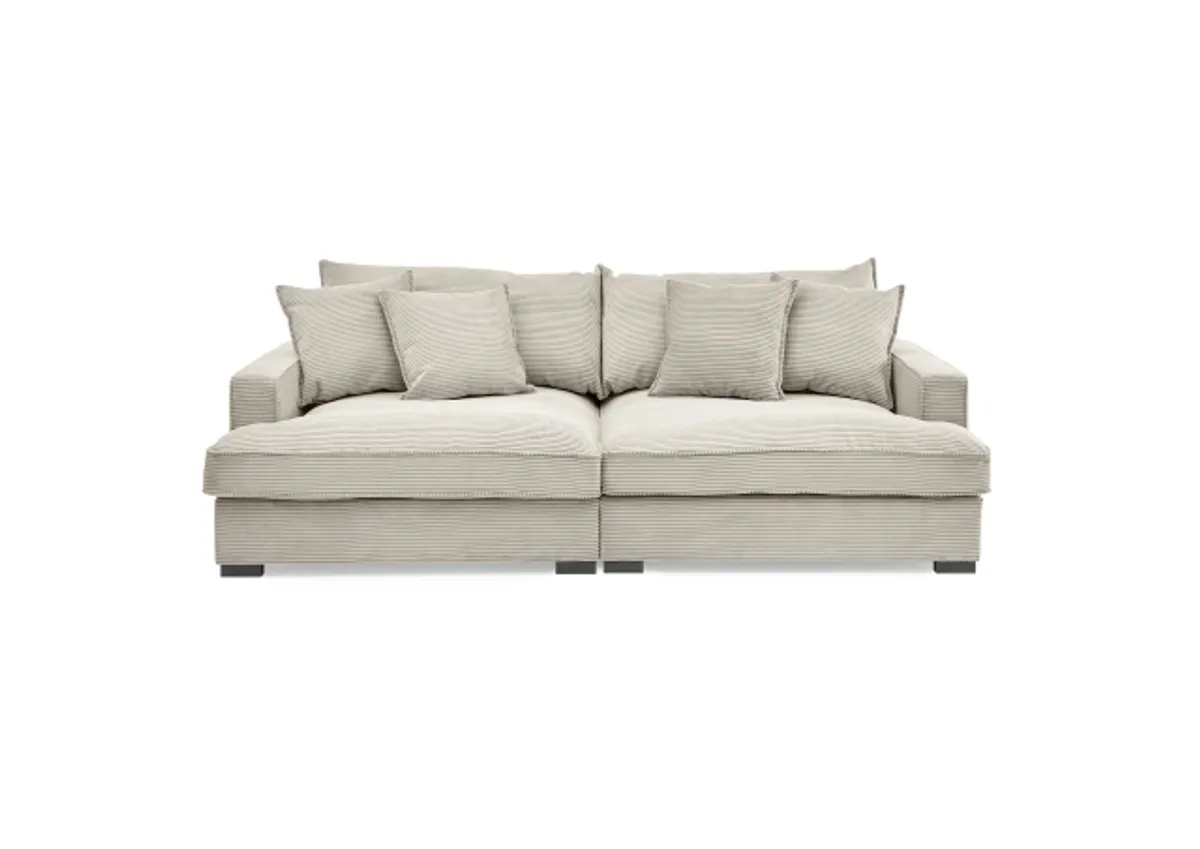 Megasofa - 3-Sitzer, Stoff, Beige
