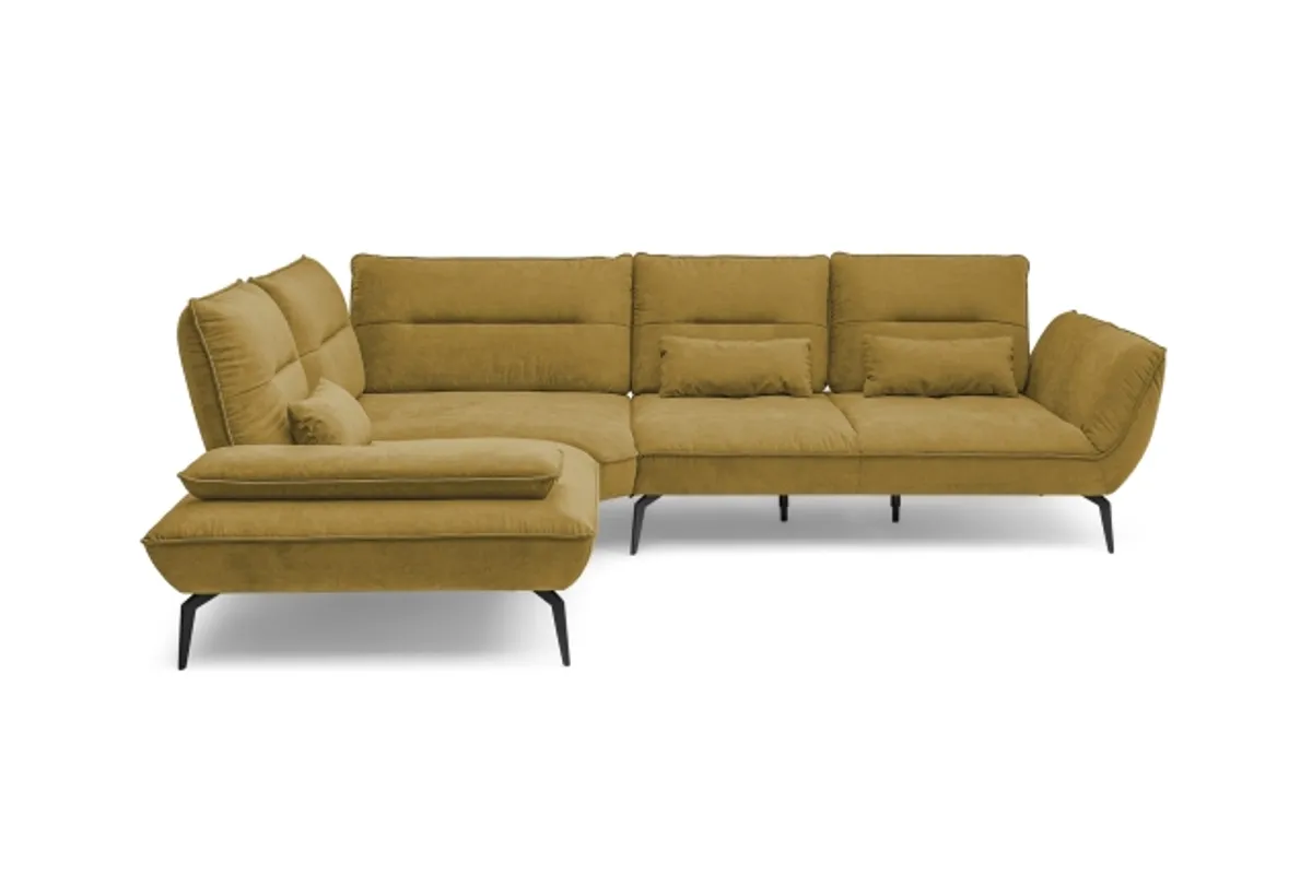 Ecksofa PAYTON - Ecke links, 2,5-Sitzer, Stoff, Senfgelb