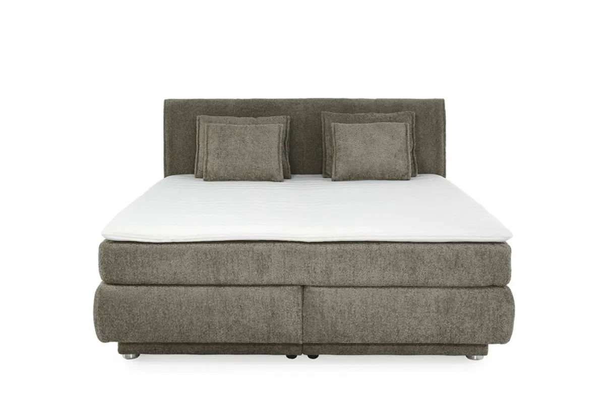 Boxspringbett JILLIAN MIX- Liegefläche ca. 180x200 cm, Stoff, Hellbraun