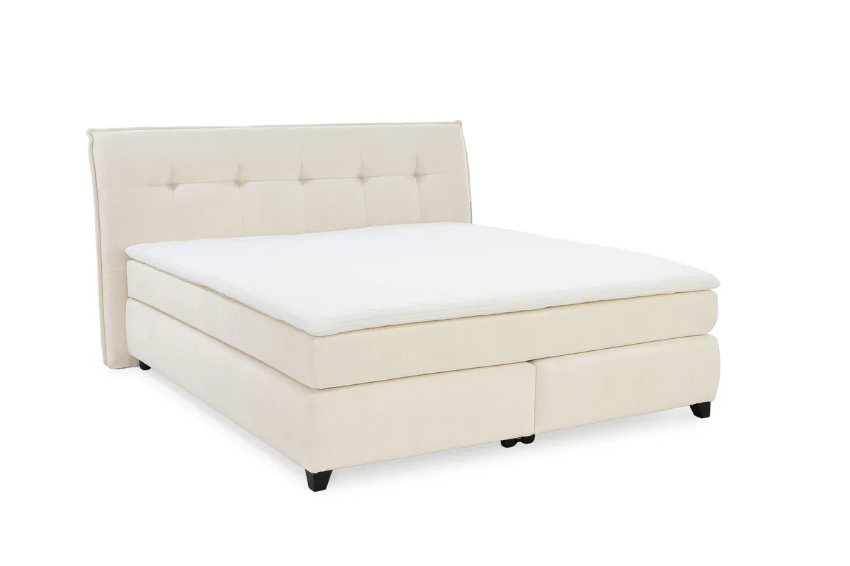 Boxspringbett JANKA MIX- Liegefläche ca. 180x200 cm, Stoff, Creme