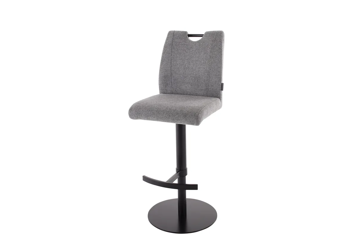 Barhocker MICHI - höhenverstellbar, Stoff, Grau