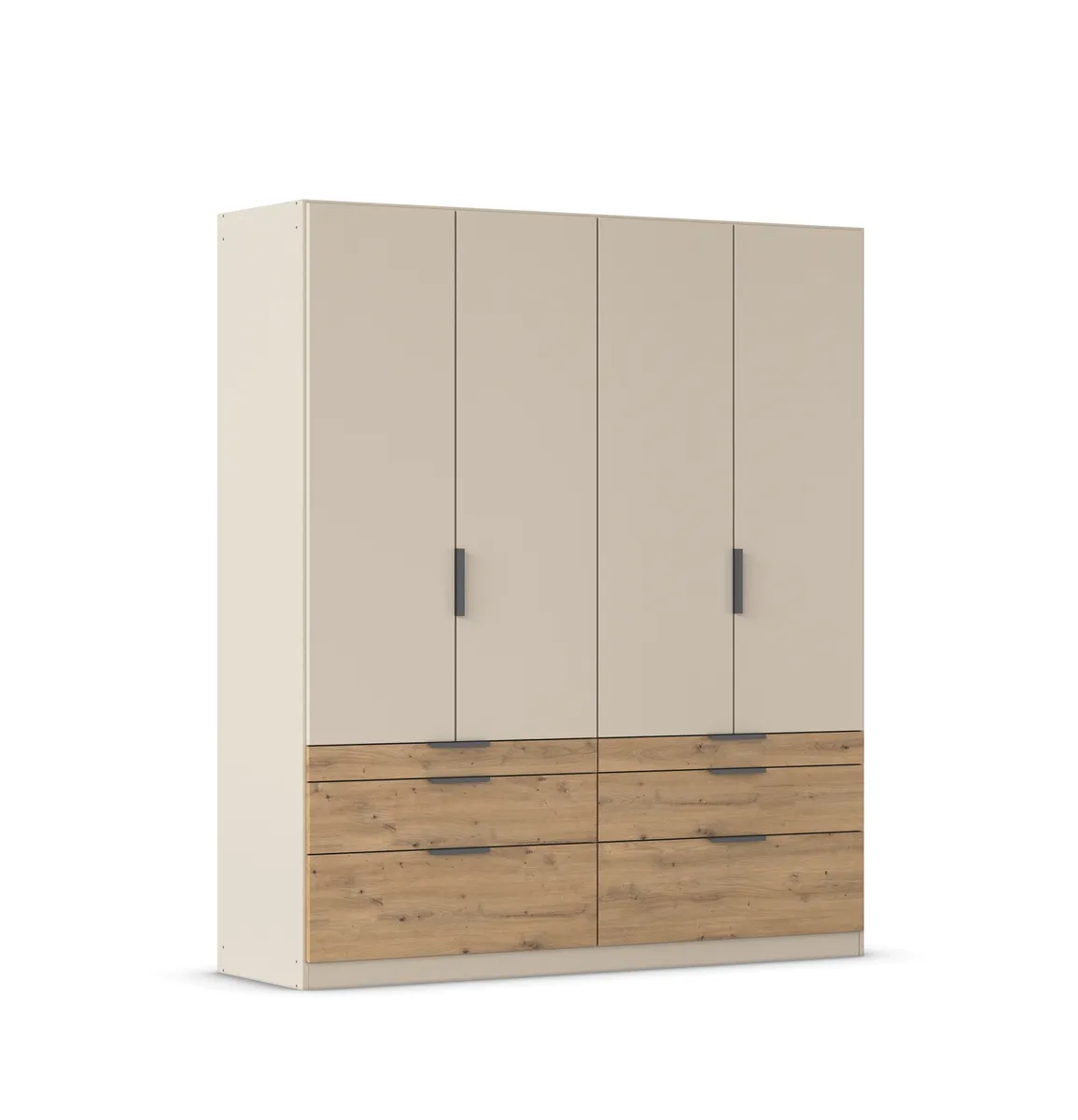 Drehtürenschrank RANI- B ca. 181 cm, Chapmpagner, Eiche Dekor